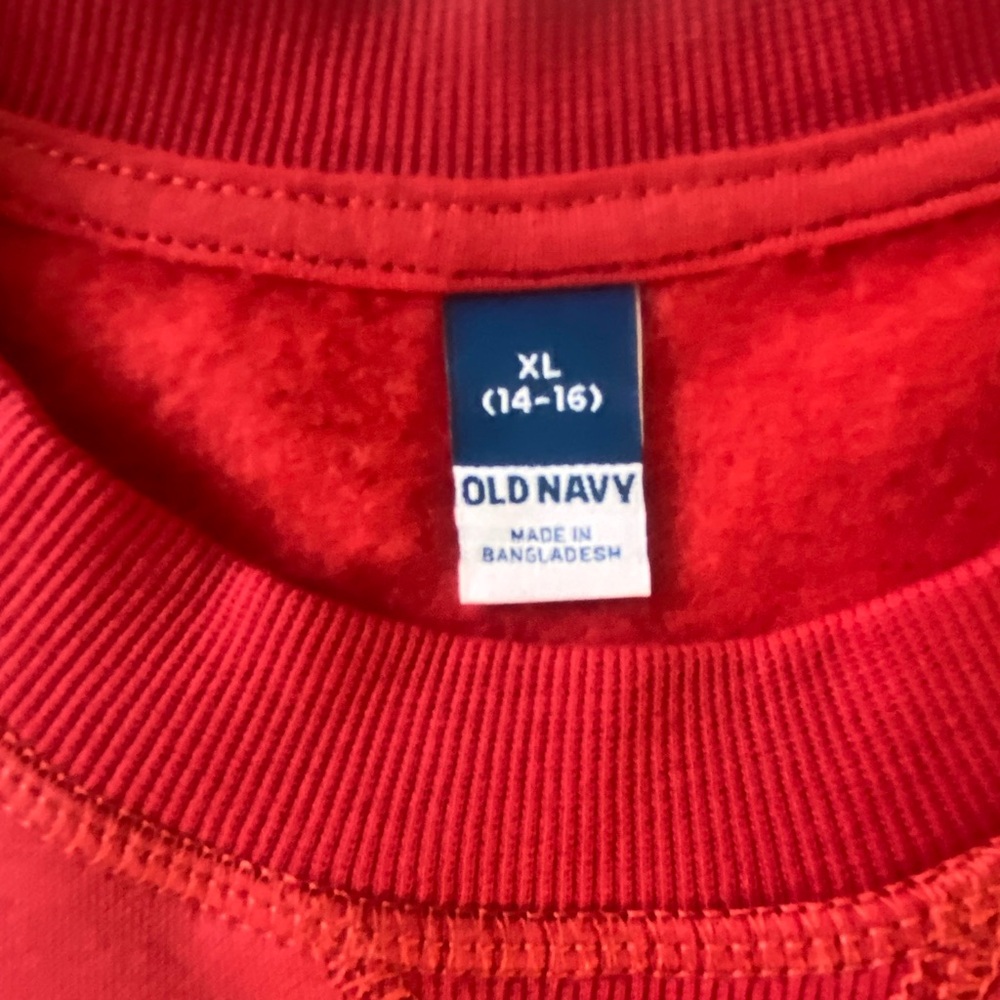 Old Navy Red Crewneck Boys Sweater - Picture 3 of 4